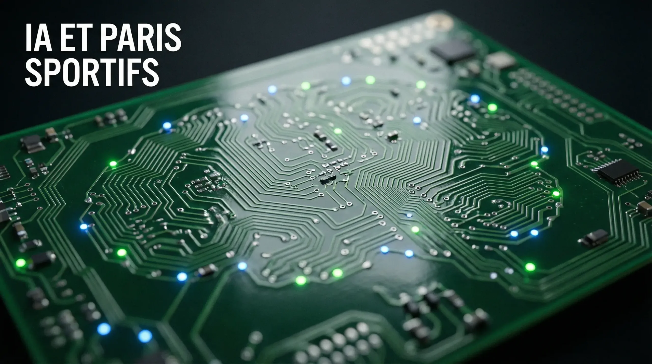 Intelligence artificielle et paris sportifs : circuit imprimé lumineux en forme de cerveau sur fond sombre